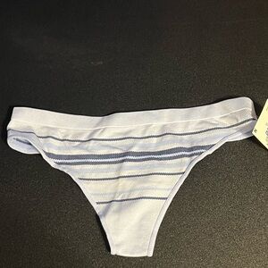 NWT Aerie Blue Striped Thong Panty